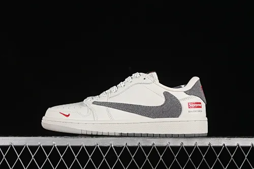 All categories Air Jordan Jordan series basketball shoes Air Jordan 1 Low high-end customized low-top sneakers Travis Scott x Fragment Design x Air Jordan 1 Low OG SP AJ1 Joe 1 Supreme Balenciaga co-branded - rice dark gray double spell low-top cultural casual sneakers JH6088-6